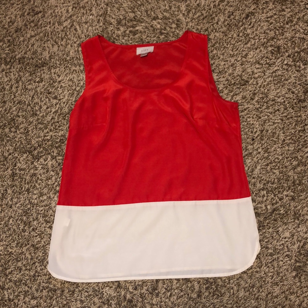 Loft Red and White Tank